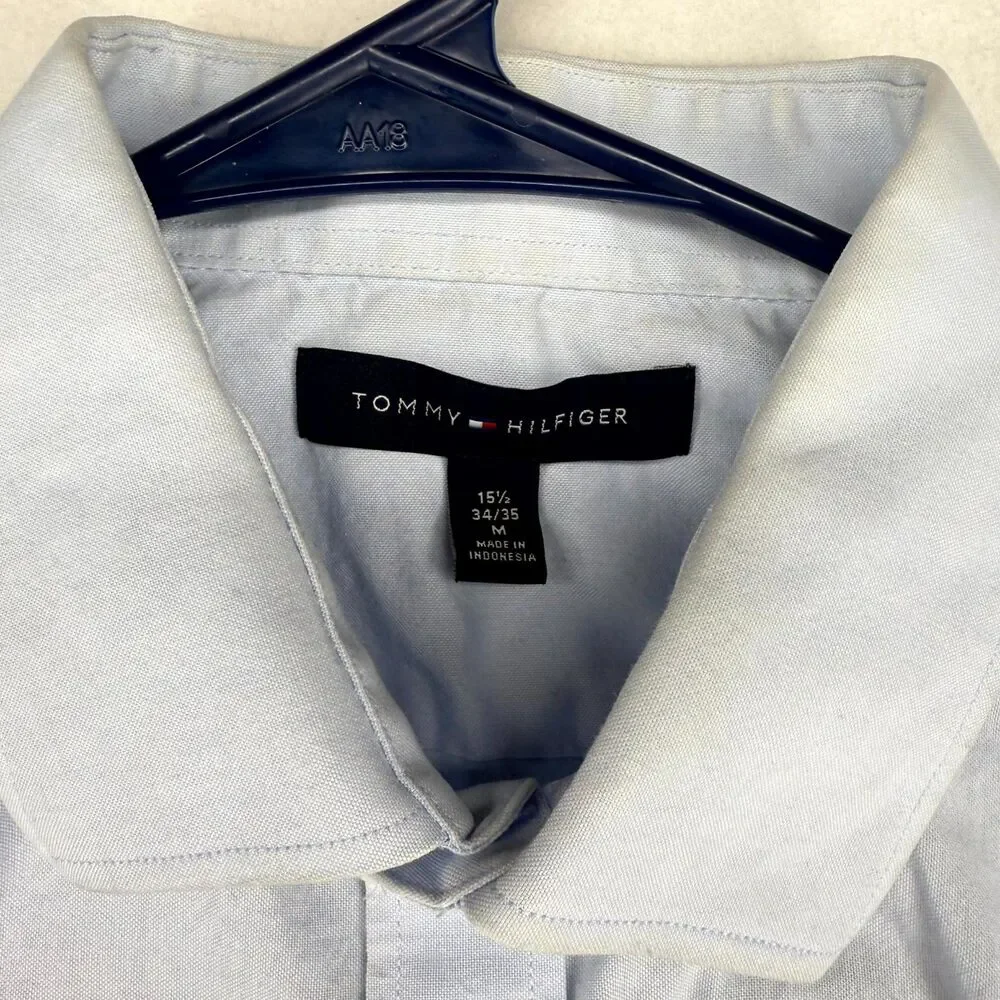 Tommy Hilfiger Slim Fit Stretch Button Down Shirt Mens Size 15-1/2 34/25 M‎
